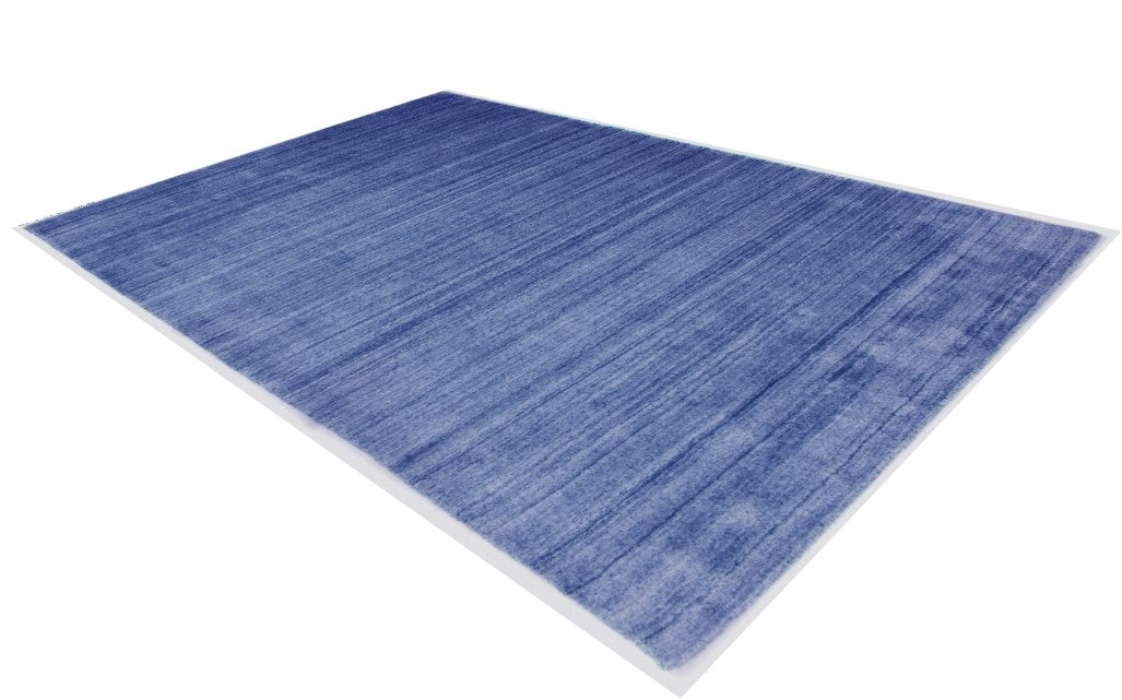 Handwoven Viscose Carpet - Blue 22