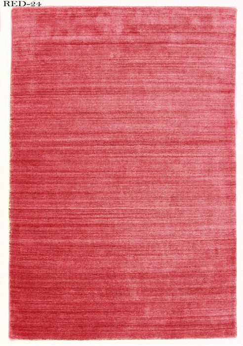 Handwoven Viscose Carpet - Red 24