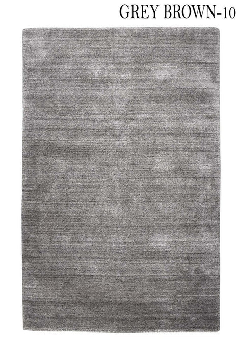 Handwoven Viscose Carpet - Grey Brown 10